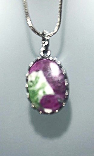 A ruby zoisite necklace